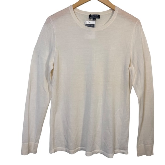 Lord & Taylor Womens Large Extra Fine Merino Wool Long Sleeve Knit Sweater *Flaw - Picture 1 of 8